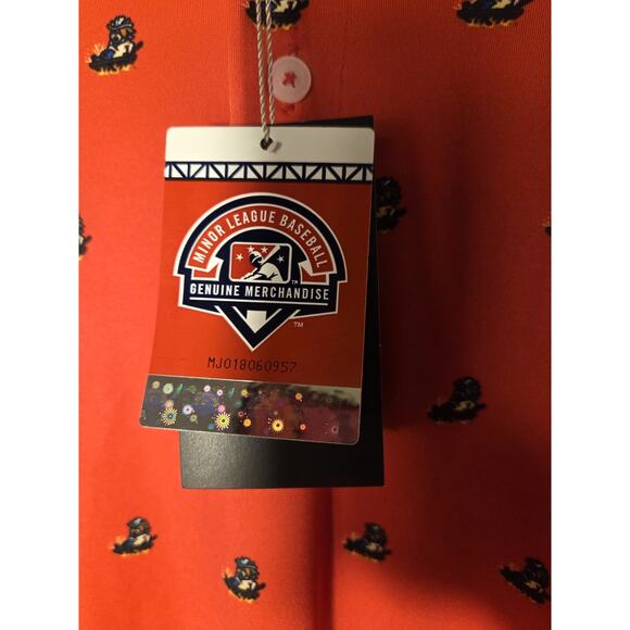 Under Armour Mens Size L Polo Amarillo Sod Poodles Red All Over Print New W Tags - Picture 2 of 10